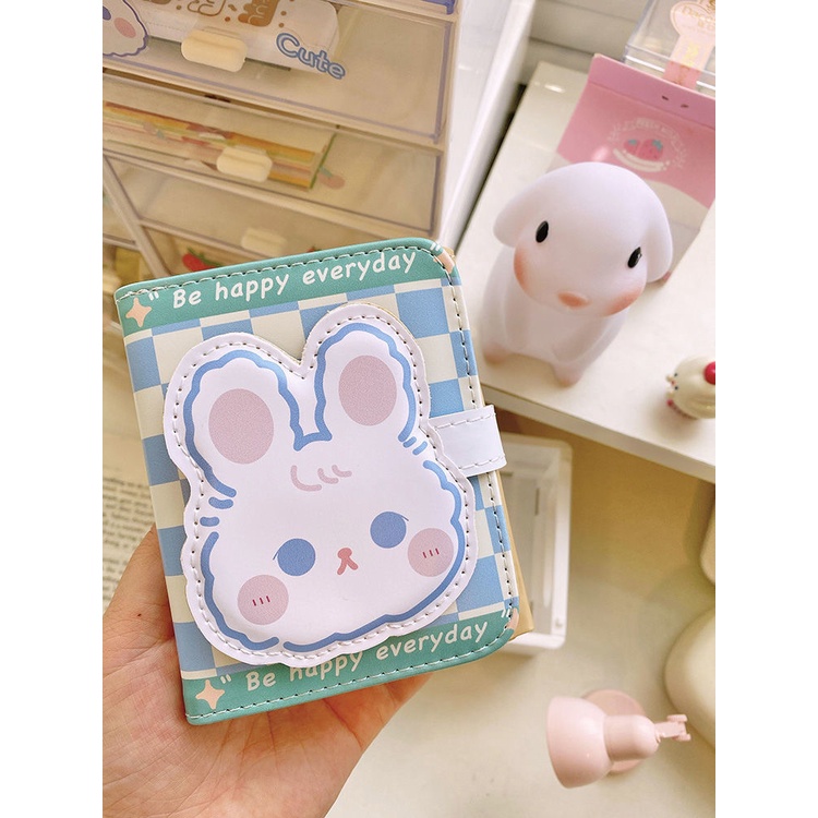 Sera cute bunny multi-card slot ins style short wallet niche design tri-fold cartoon girl student card holder