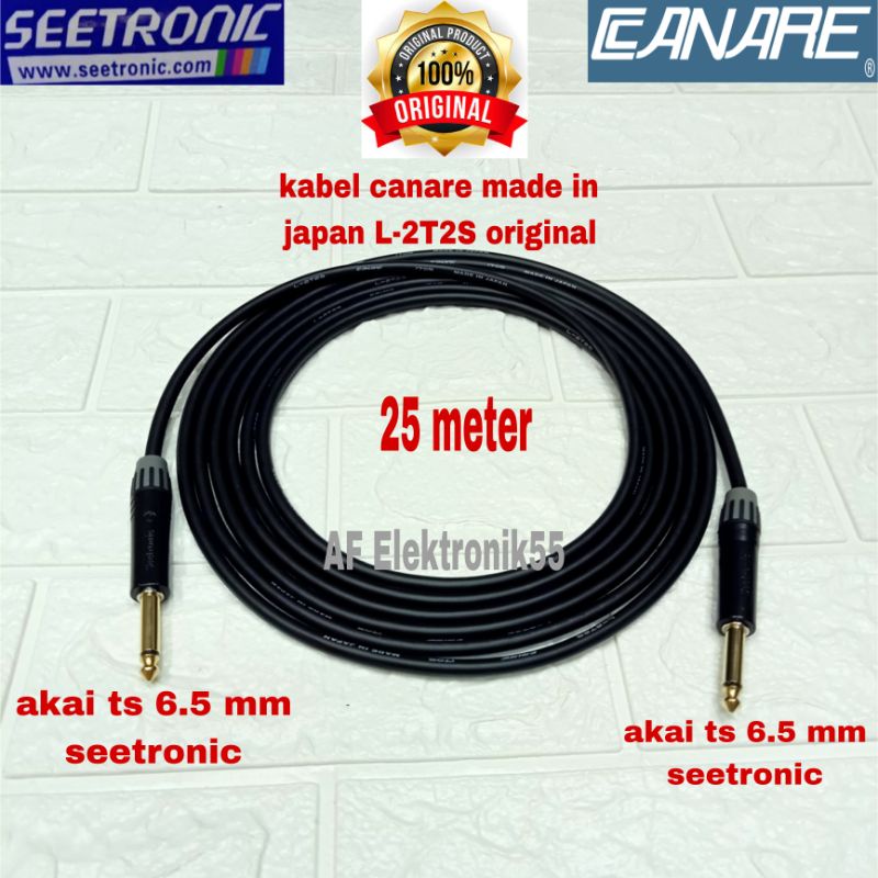 Kabel Canare Jack Akai Stereo To Akai Stereo Black 25 Meter Original
