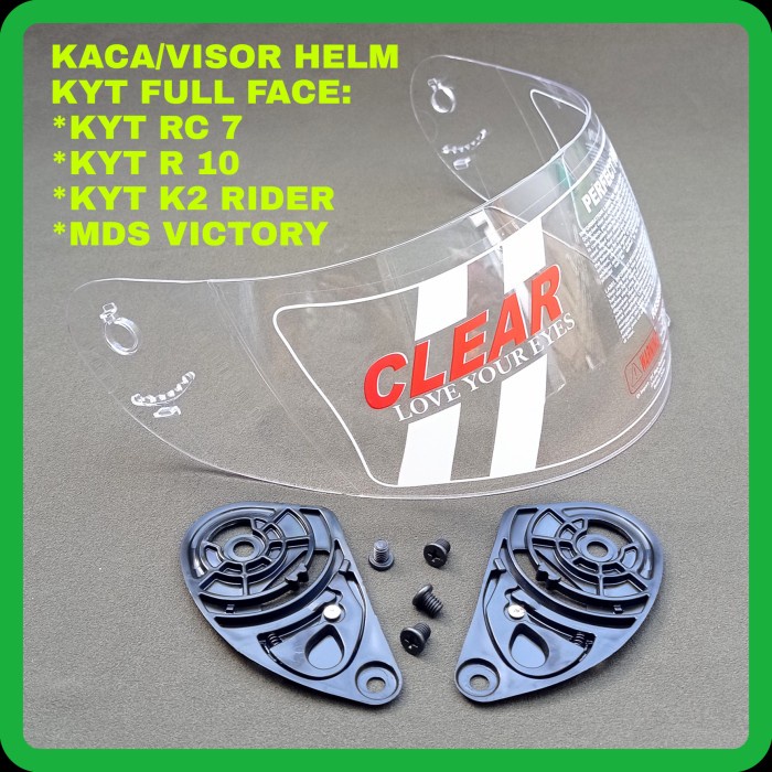 KACA VISOR HELM KYT FULL FACE KYT RC7 KYT R10 BENING CLEAR KOMPLIT