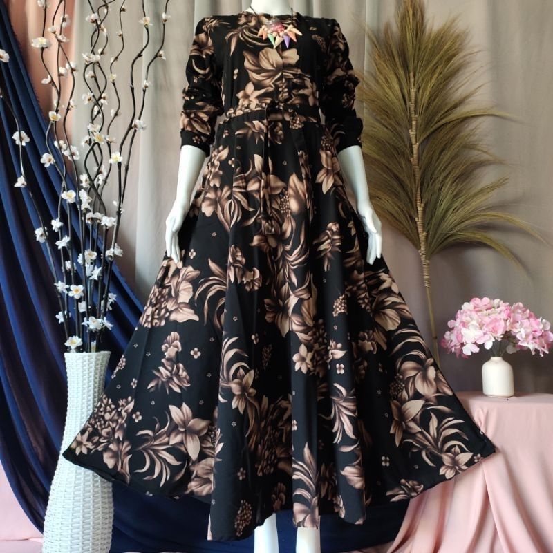 GAMIS BUNGA SEPATU GAMIS KATUN TERLARIS GAMIS MONALISA MOTIF BUNGA SEPATU GAMIS KEKINIAN TERMURAH