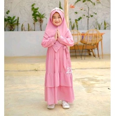 SAVANA ZR GAMIS CERUTY SET KHIMAR MODEL TERKINI POLOS SIMPEL SERUT ANGGUN BAJU WANITA COUPLE IBU ANAK LEBARAN SERIES