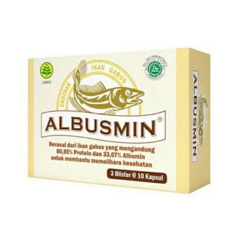 Albusmin Ekstrak Ikan Gabus Isi 3 Strip 30 kapsul obat pengering luka dalam