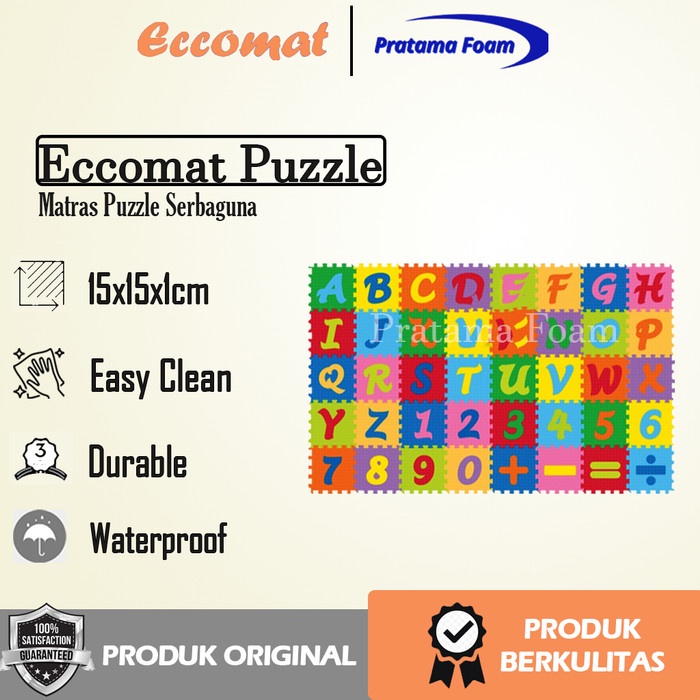 Mainan Edukatif Matras Puzzle Eccomat Mini ABC Mini Alphabet Angka