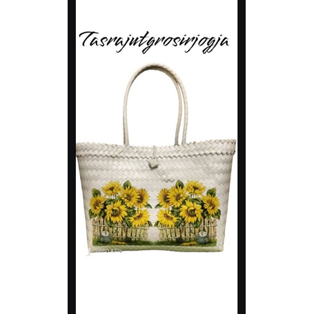 TAS ANYAMAN JALI DECOPAGE PREMIUM UKURAN L