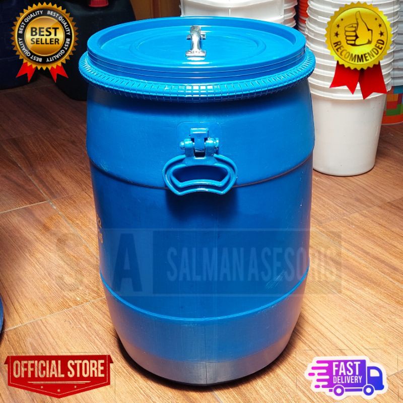 Drum Tong Tempat Sampah Plastik 50 Liter. Tangki Tandon Toren Air