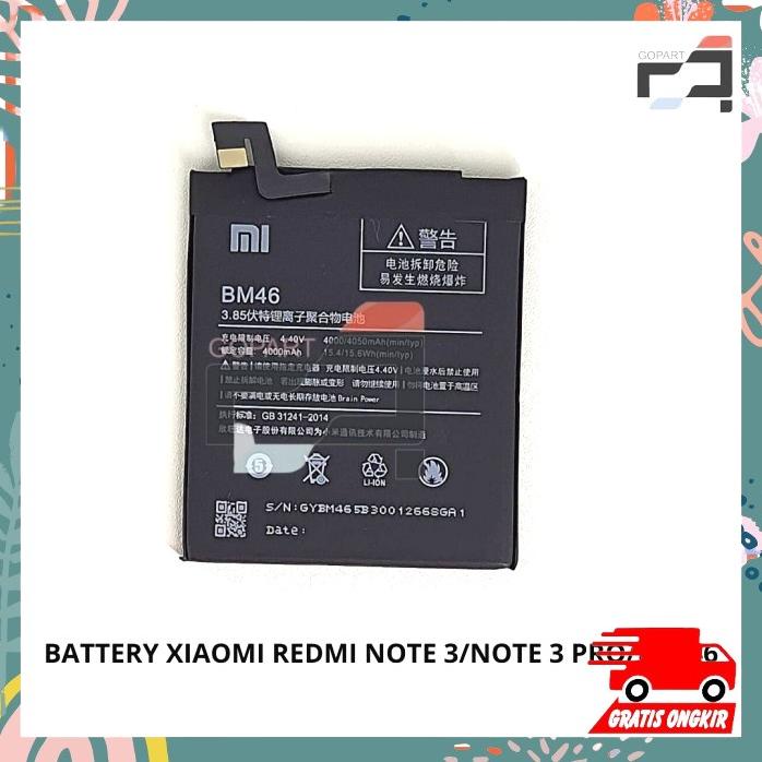Baterai | Batery | Baterai Bm46 Xiaomi Redmi Note 3 | Bm46 Note 3 Pro