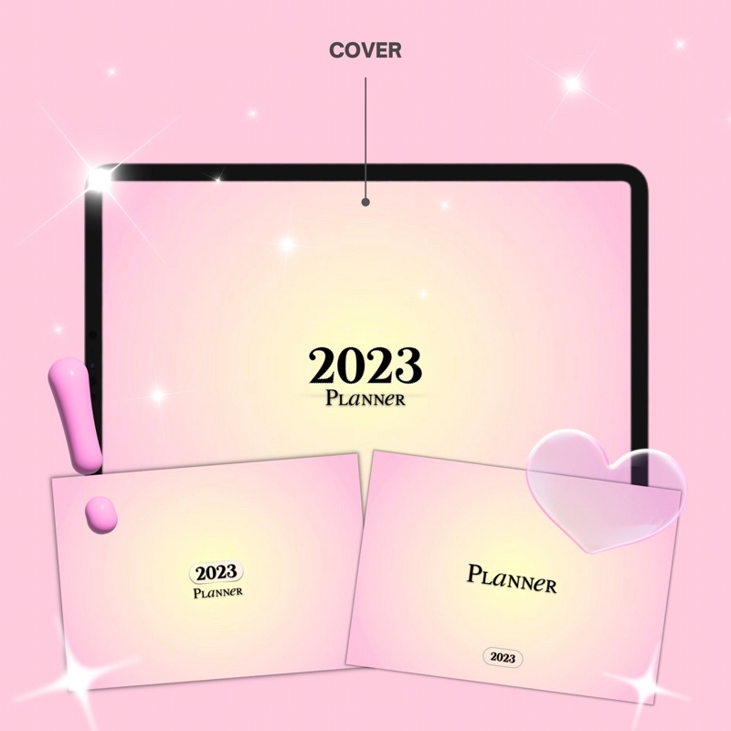 

Digital Planner 2023 Gradient Pink Yellow iPad Goodnotes