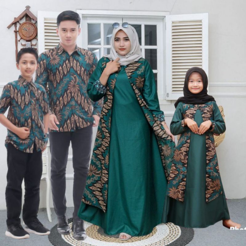 ￼COUPLE FAMILY TOYOBO HIJAU TUA HIJAU BOTOL ARMY GREEN BOTLE SERAGAM KOPEL SARIMBIT KELUARGA GAMIS C