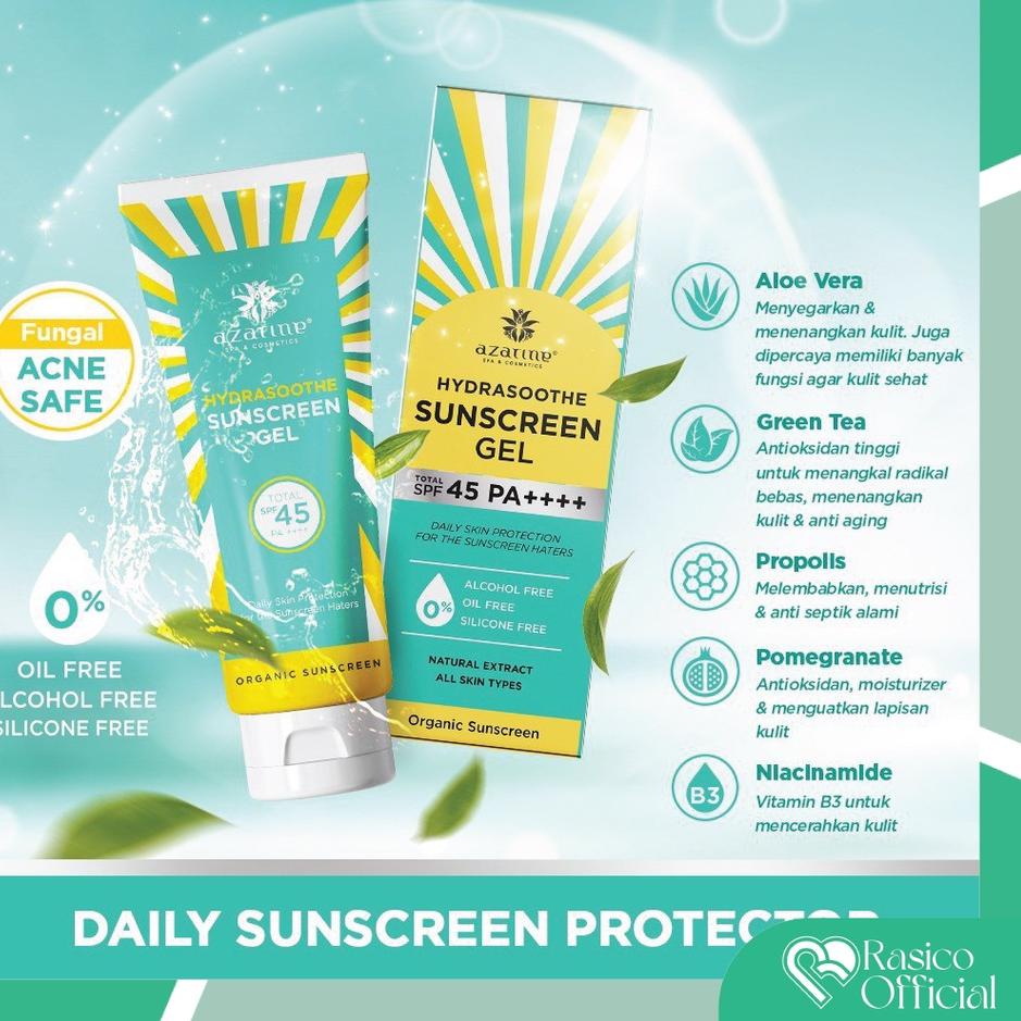 Cepaat 6n1Mb♡ Rasico Official ♡ Azarine Hydrasoothe Sunscreen Gel SPF | Sunscreen Gel SPF45 PA++++ |