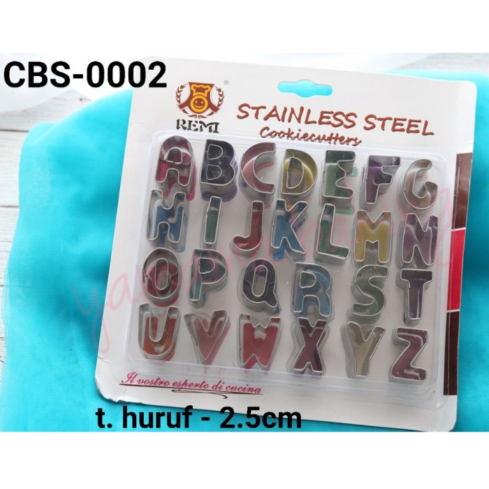 Terlaris Cbs-0002 Cutter Bento Fondant Cookie Huruf Stainless Alphabet Abcd