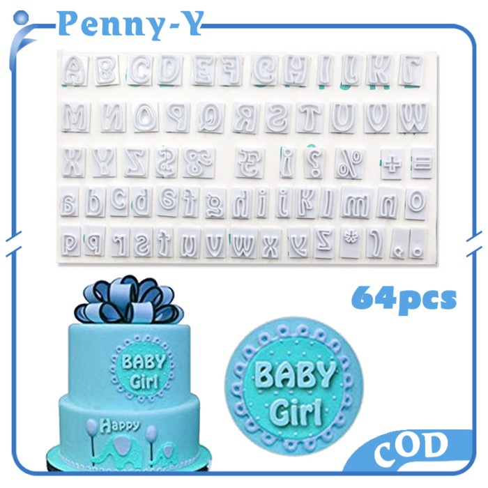 Terlaris Cetakan Huruf Fondant 64Pcs / Cetakan Fondant / Cetakan Angka Fondant