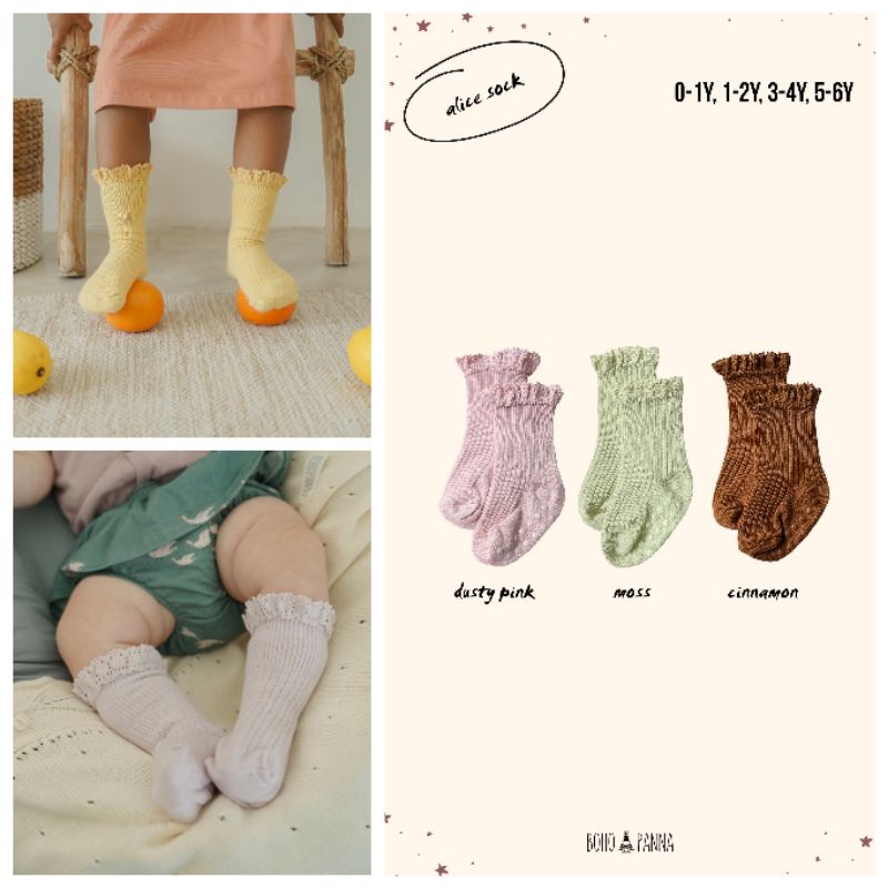 Bohopanna Boho Panna Alice Sock - Kaos Kaki Anak Bayi 0-6Y