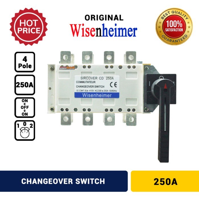 Change Over Switch 4P 250A COS Ohm Saklar Manual 250 Amper Wisenheimer