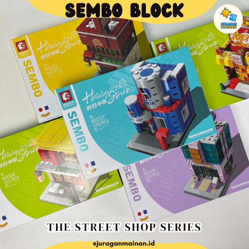 SEMBO BLOCKS Street View Holiday Series - Bricks brick block bongkar susun 100-150 pcs Mainan Edukas