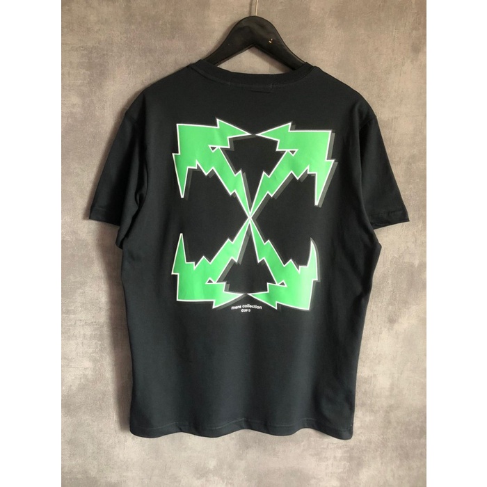TSHIRT OFFWHITE BLACK GREEN ARROW PREMIUM KAOS PRIA WANITA BRANDED