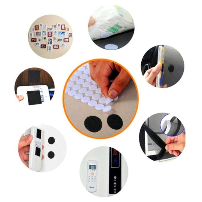 

:=:=:=:=] sticker Velcro tape Bulat 10 15 20 40 mm buku lem double tape