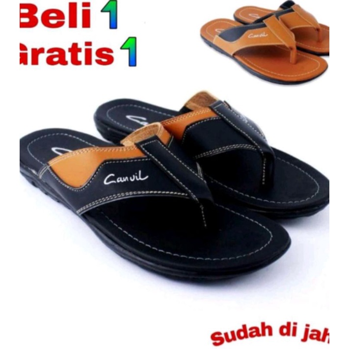 BELI 1 GRATIS 1 / sandal carvir pria terbaru / Sandal japit cowok kekinian / Sandal japit model terbaru