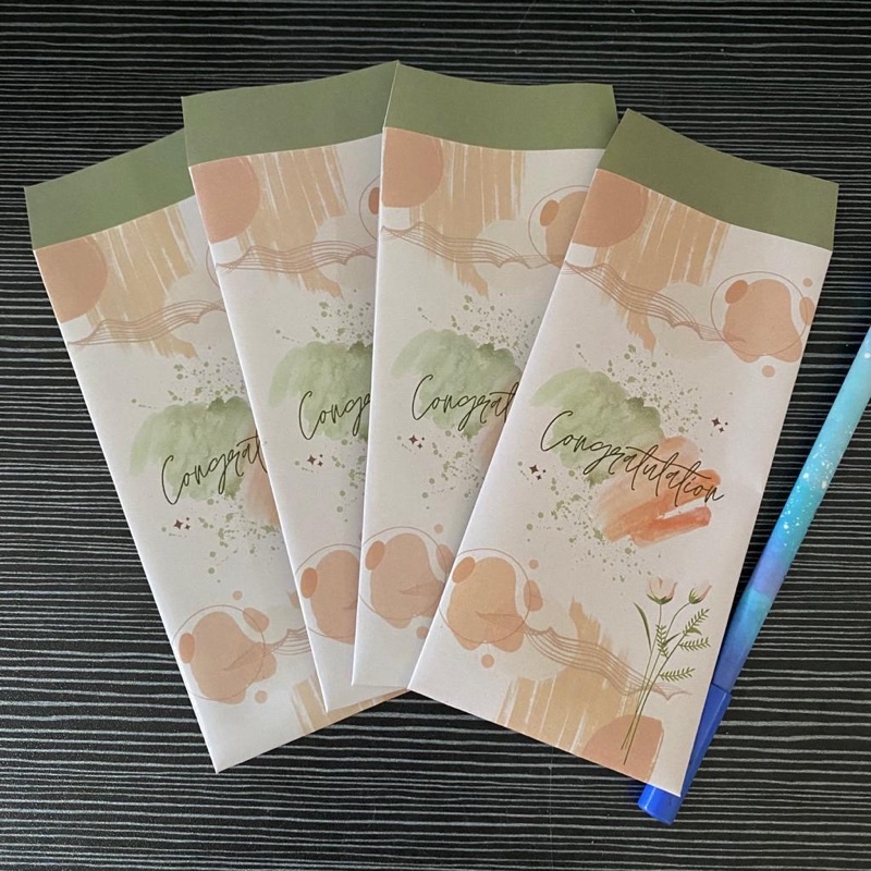 

Estudio 4pcs/pack amplop congratulation panjang pastel