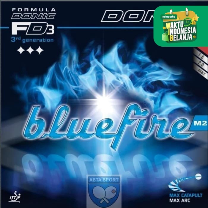 DONIC Bluefire M2 Karet Pingpong Rubber Tenis Meja - Hitam
