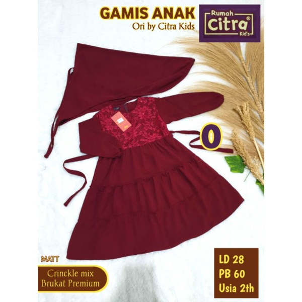 gamis anak original citra kids usia 2 -3thn