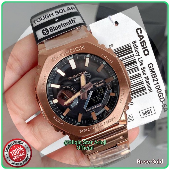 Diskon Spesial New G-Shock Gmb-2100 Oak Full Metal Dual Time Tali Rantai Ori Japan Termurah