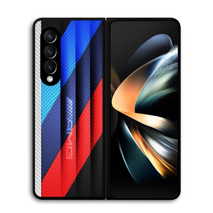 Casing Samsung Z Flip 3 4 , Z Fold 3 4 5G BMW stripes on metal OT0007 Case Custom B2