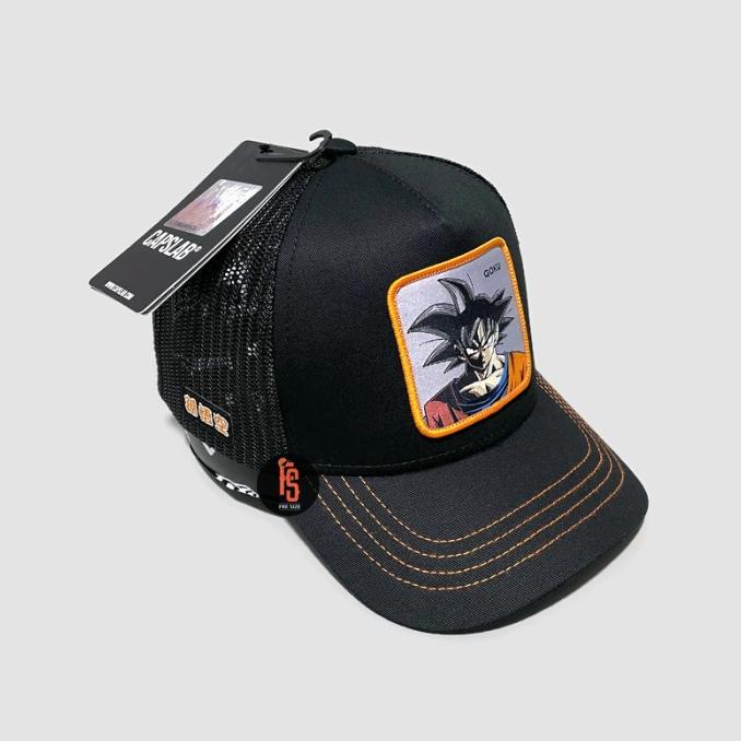 TOPI ORIGINAL CAPSLAB TRUCKER TONAL GOKU BLACK ---READY---