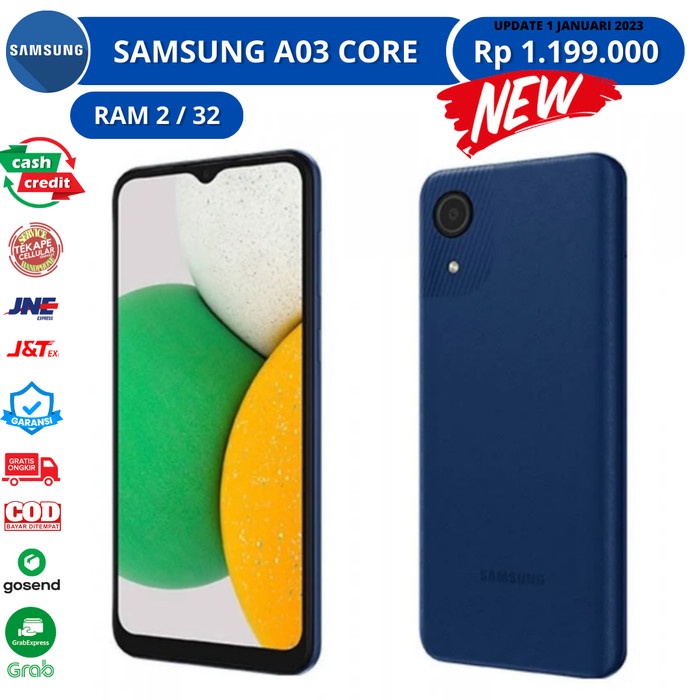Handphone baru Samsung A03 Core 2/32GB cash dan kredit