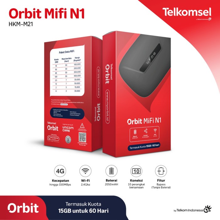 MIFI ROUTER HKM M21 XL GO MODEM WIFI 4G LTE HKM M21 TELKOMSEL - M21 XL GO 20GB