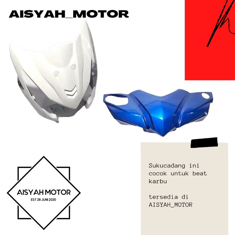 Cover Bodi Batok Depan Tameng Honda Beat FI Warna Biru Tahun 2015