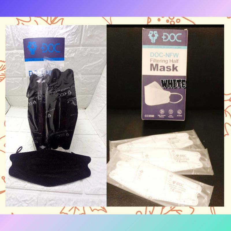 MASKER DEWASA KF94 DOC NFW PUTIH 4ply EARLOOP 3D KOREAN MASK SINGLE PACK 30PCS/BOX