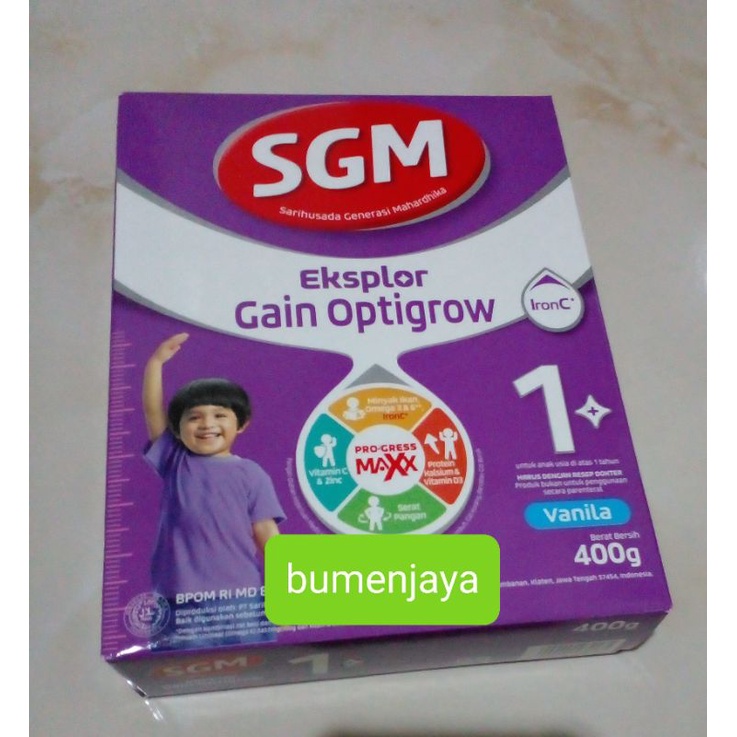 Susu SGM eksplor gain optigrow rasa vanila 400 gram