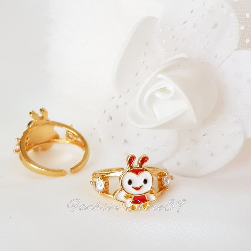 Cincin Anak karakter import lapis emas all size ukuran Antikarat