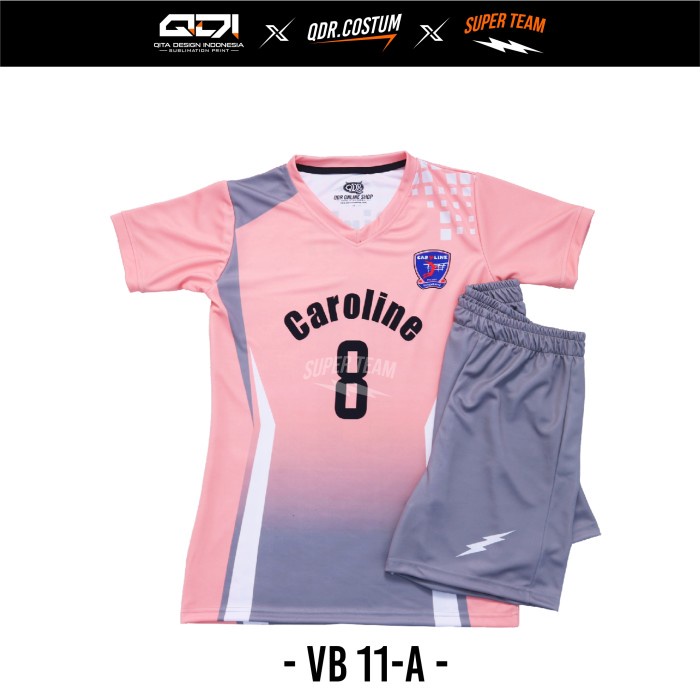 Terlaris Baju Kaos Tshirt Jersey Wanita Olahraga Voli Vb 11 Qdr Costum