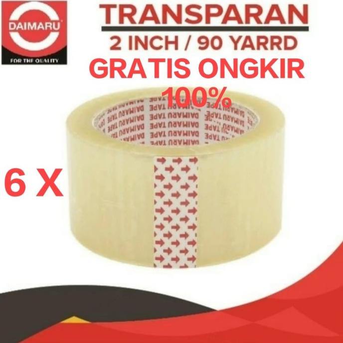 

TERMURAH Lakban Daimaru Tape Isolasi Bening 2 inch x 90 Yard