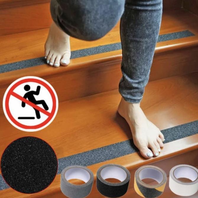 

HARGA DISKON Lakban Sticker Lantai Kamar Mandi Tangga Anti Licin Slip 5M x 5CM
