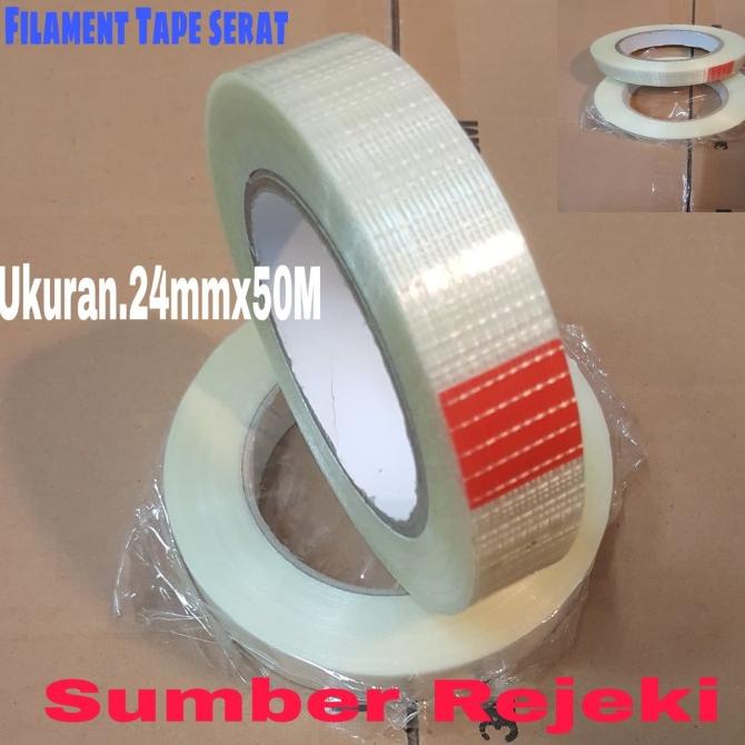 

MURAH Lakban Serat Filament Tape Lakban Serat Ukuran 24mmx50mtr isolasi