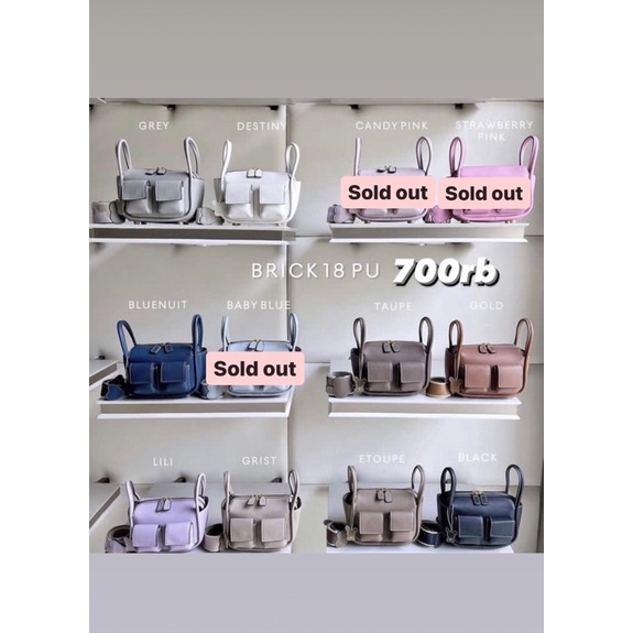 [Ready stock] Tas Little Bunny Brick 18 PU / Littlebunny bag Kulit PU original Thailand / Brick Bag 