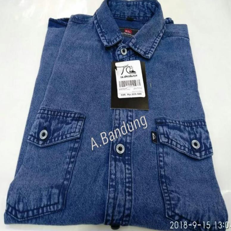 Hot Sale - Kemeja Jeans Pria Lengan Pendek Kemeja Denim Pria Atasan Levis Jeans Pria Lengan Pendek ~
