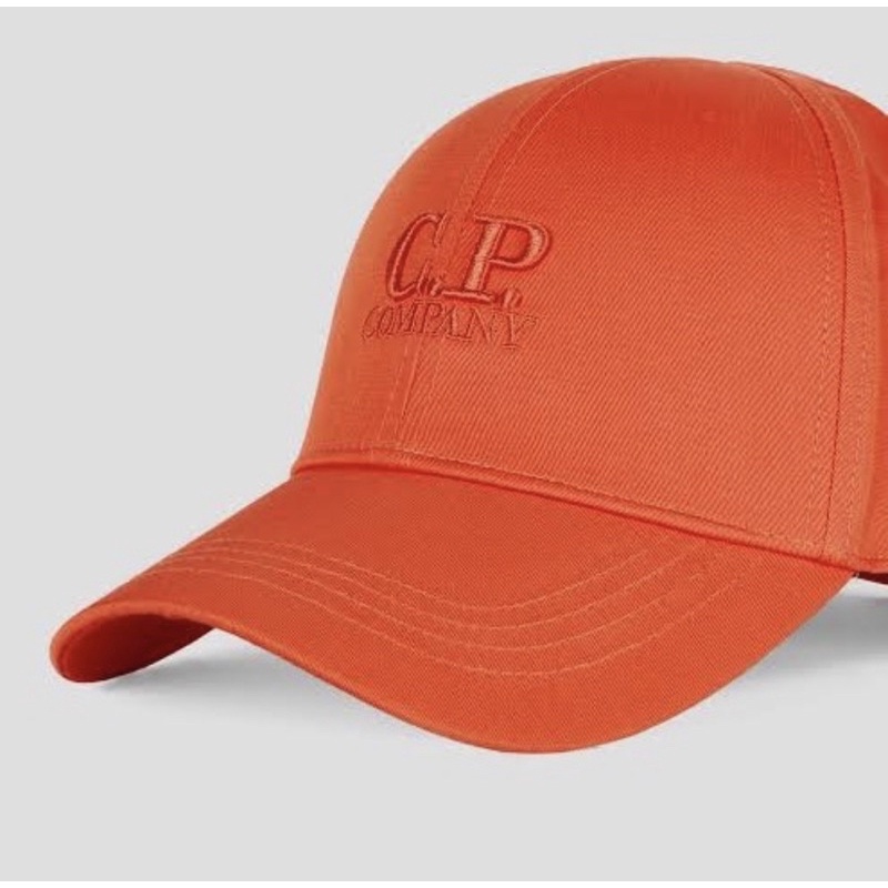 CP Company Gabardine Logo Cap in Orange Originals