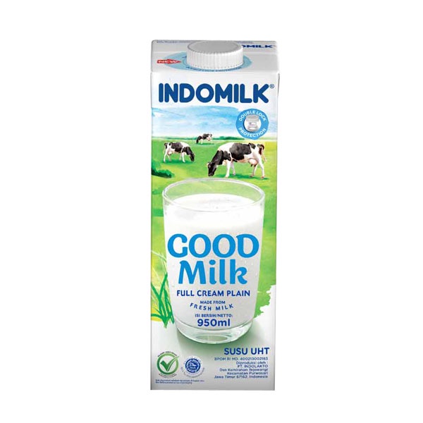 Promo Harga Indomilk Susu UHT Full Cream Plain 950 ml - Shopee