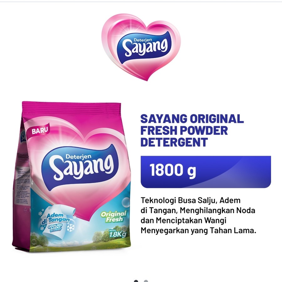 Sayang Detergent Powder Original Fresh 1600 Gr