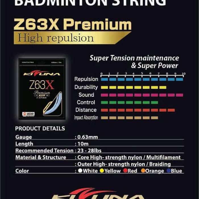SENAR RAKET BADMINTON KIZUNA Z63