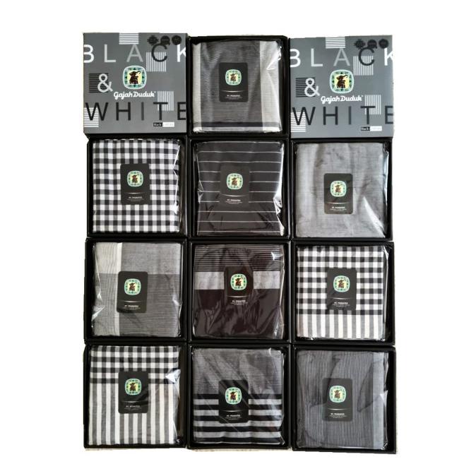 Sarung Gajah Duduk Motif Hitam dan Putih ss