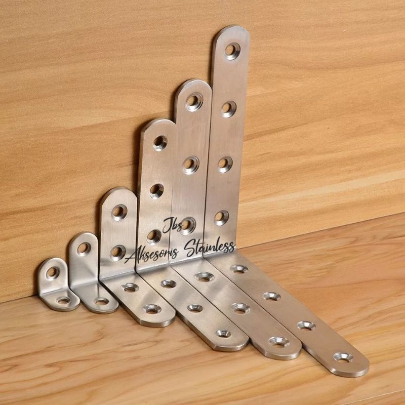 BRACKET SIKU AMBALAN STAINLESS 125X125MM(12,5CM) T:3MM - PENYANGGA RAK