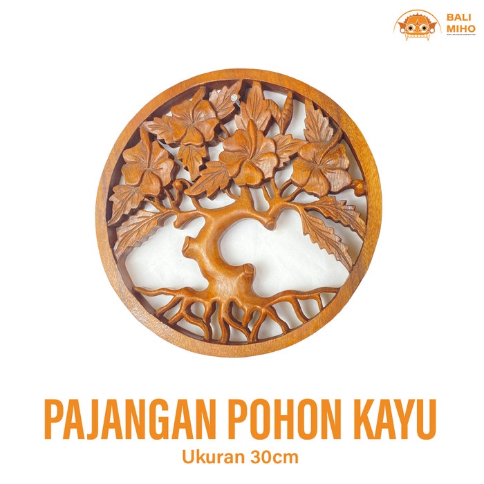 Dekorasi Dinding Pohon Akar 30 cm - Pajangan Dinding Ukiran Bali