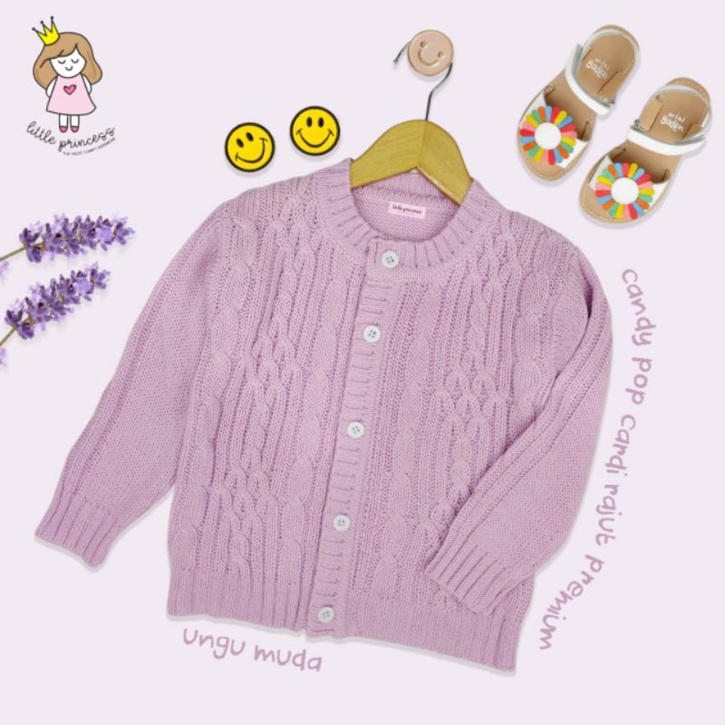 CARDIGAN RAJUT OUTER CANDY POP ANAK PEREMPUAN 2 3 4 5 6 7 8 9 Tahun