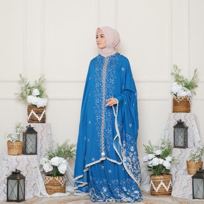 Mukena Zianisa Border Daina Navy Allsize