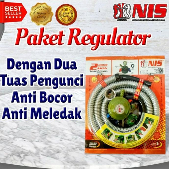 SELANG PAKET REGULATOR GAS NIS DOUBLE LOCK