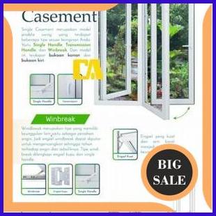 Jendela UPVC Window Single Casement l Jendela Dorong Single perkakas 54PR23